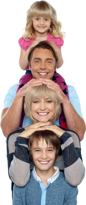 Happy Family Portrait Totem PNG Image