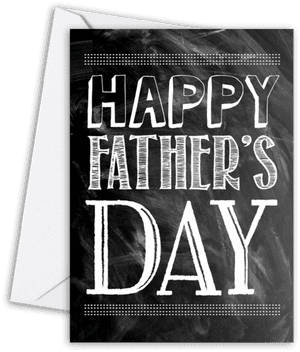 Happy Fathers Day Chalkboard Card PNG image with transparent background