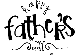 Happy Fathers Day Handwritten Text PNG image with transparent background