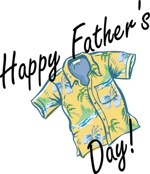 Happy Fathers Day Hawaiian Shirt PNG Image