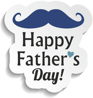 Happy Fathers Day Mustache Graphic PNG image with transparent background