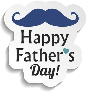 Happy Fathers Day Mustache Graphic PNG Image