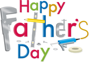 Happy Fathers Day Tools Theme PNG image with transparent background