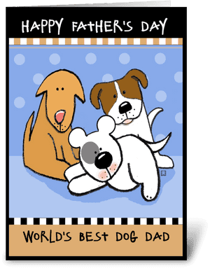 Happy Fathers Day Worlds Best Dog Dad Card PNG image with transparent background