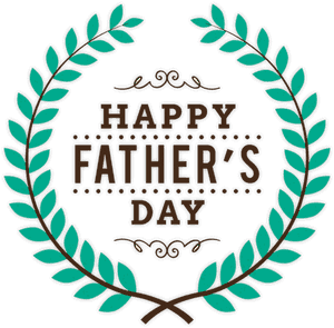 Happy Fathers Day Wreath Graphic PNG image with transparent background