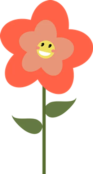 Happy Flower Cartoon PNG Image