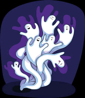 Happy Ghost Gathering PNG image with transparent background