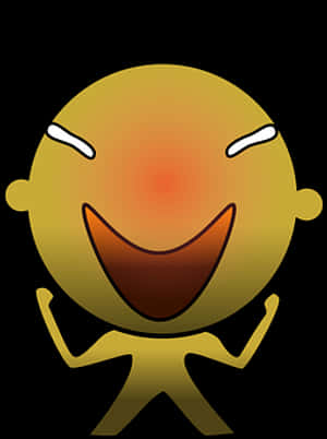 Happy Golden Cartoon Figure PNG image with transparent background