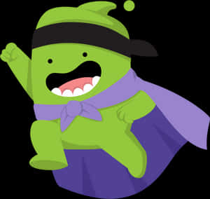 Happy Green Monster Cartoon Character PNG image with transparent background