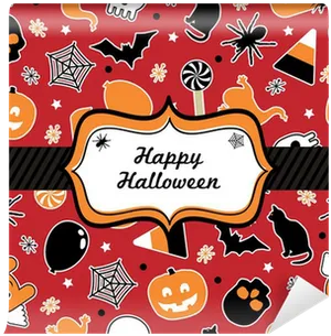 Happy Halloween Pattern Background PNG Image