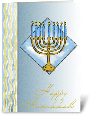 Happy Hanukkah Menorah Card Greeting Card - Hanukkah, HD Png Download PNG image with transparent background
