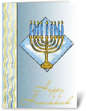 Happy Hanukkah Menorah Greeting Card PNG Image