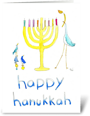 Happy Hanukkah Birds Greeting Card - Hanukkah, HD Png Download PNG image with transparent background
