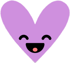Happy Heart Cartoon Face PNG image with transparent background