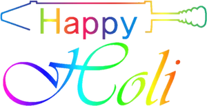 Happy Holi Colorful Greeting PNG Image