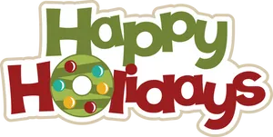 Happy Holidays Festive Greeting PNG Image