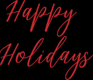 Happy Holidays Red Script PNG image with transparent background