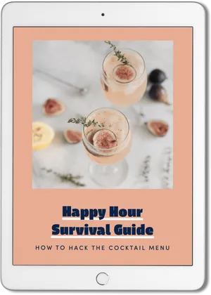 Happy Hour Survival Guideon Tablet PNG Image