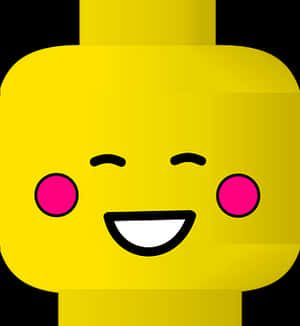 Happy Lego Face Emoji PNG image with transparent background