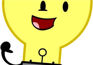 Happy Lightbulb Cartoon Character PNG Image