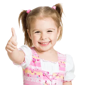 Happy Little Girl Thumbs Up PNG Image