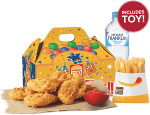 6 Nuggets Kid's Pack - Hungry Jacks Happy Meal, HD Png Download PNG