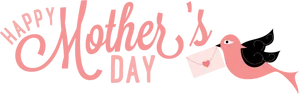 Happy Mothers Day Bannerwith Bird PNG Image