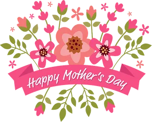 Happy Mothers Day Floral Greeting PNG Image