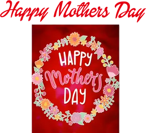 Happy Mothers Day Floral Greeting PNG Image