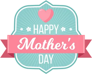 Happy Mothers Day Heart Banner PNG Image