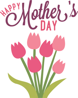 Happy Mothers Day Tulips Graphic PNG Image