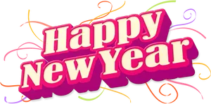 Happy New Year Celebration Graphic PNG Image