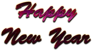 Happy New Year Glitter Text PNG Image