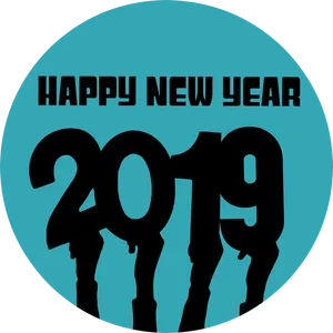 Happy New Year2019 Celebration Silhouette PNG Image