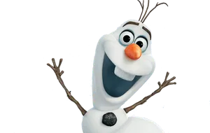 Happy Olaf Frozen Character PNG Image