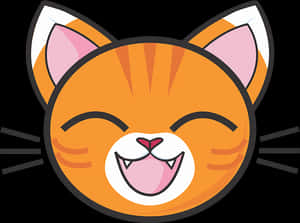 Happy Orange Cat Emoji PNG image with transparent background