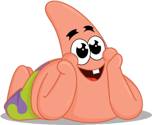Happy Patrick Star Cartoon PNG image with transparent background