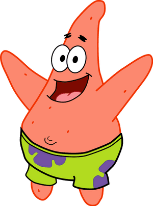 Happy Patrick Star Cartoon PNG image with transparent background