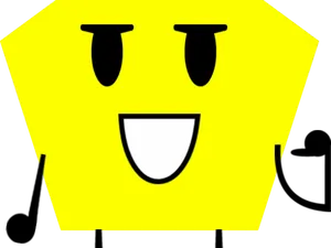 Happy Pentagon Cartoon Character PNG Image