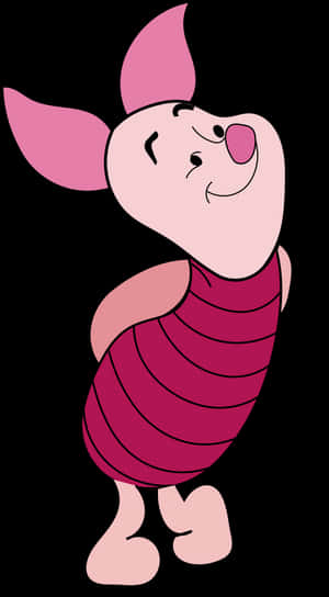 Happy Piglet Cartoon Character PNG image with transparent background
