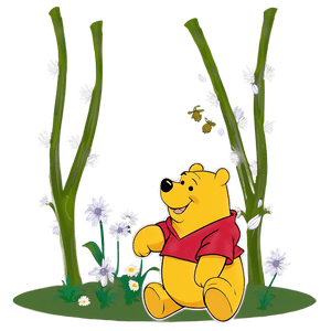 Happy Pooh Illustration PNG tve36 PNG