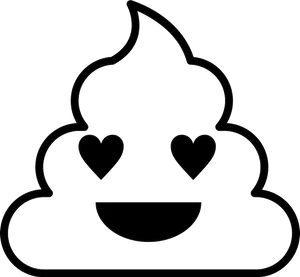 Happy Poop Emoji Line Art PNG Image