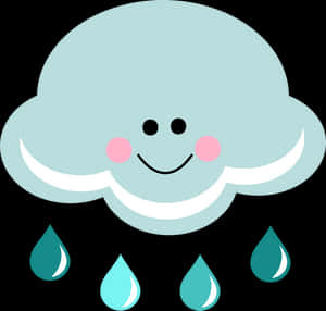 Happy Rain Cloud Cartoon PNG image with transparent background