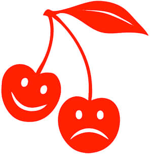 Happy Sad Cherry Cartoon PNG with transparent background
