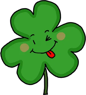 Happy Shamrock Cartoon Illustration PNG Image