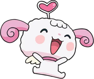 Happy Sheep Cartoon Character PNG Image