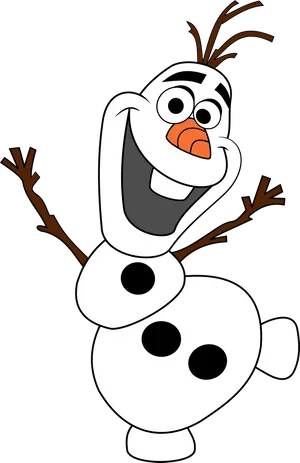 Happy Snowman Cartoon Character PNG Image