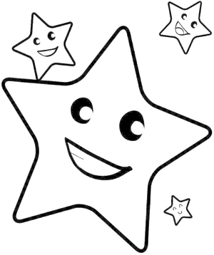 Christmas Star Coloring Pages - Smile Star Clipart Black And White, HD Png Download PNG image with transparent background