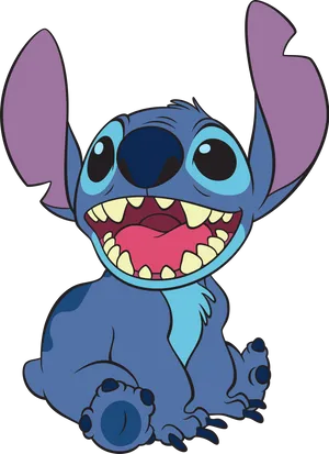 Happy Stitch Cartoon Character PNG Image