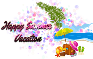 Happy Summer Vacation Png Photo Background - Summer Cartoon Vector Png, Transparent Png PNG with transparent background